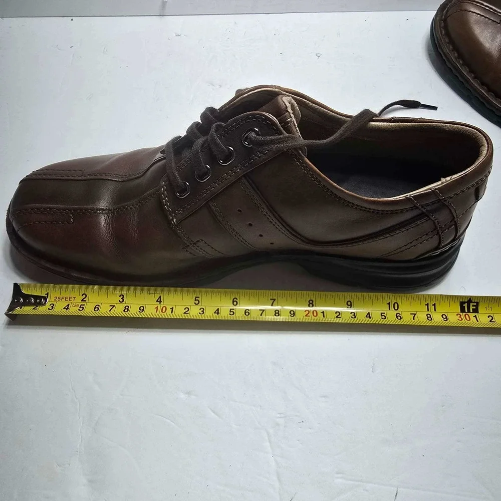 Clarks Mens 70852 Brown Leather Lace Up Casual Comfort Oxford Shoes Size 10.5 M